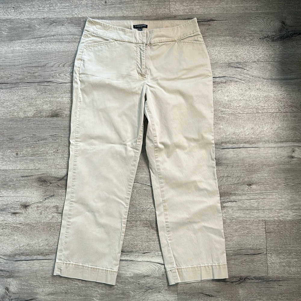 Eileen Fisher chinos cropped capri khaki petite